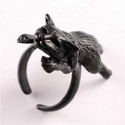 Small Fox Opening Tail Ring Fashion Ring