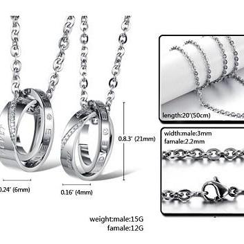 Simple Couples Necklace Pendant Gx879