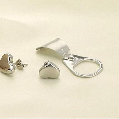 White Titanium Steel Lovely Ms. Earrings Ge225