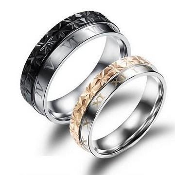 Diamond Titanium Steel Couple Rings Gj456