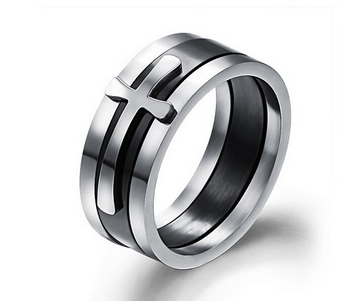 Men's Cross Titanium Steel Ring Gj450